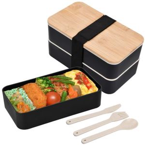AJW-Lunch Box Bento Box 1400ML Bento Lunch Box Boite Repas avec 3  Compartiment et Couverts Boite Bento Enfant Adulte Pour L'éc[130] -  Cdiscount Maison