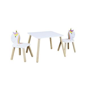 Cocoarm Ensemble de Table et chaises pour Enfants Table /à Fleurs en Bois et Chaise pour Enfants Enfants /étudiant la Peinture /à l/école /à Domicile Ensemble Table et chaises en Bois