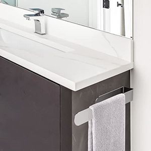 Argent Melairy Anneau Porte-serviette SUS 304 Acier Inoxydable Chrome Salle de Bain Porte-serviette Mural Accessoires 3M Auto-adhésif