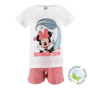 PYJAMA Pyjama Court Fille Minnie Disney en Coton Biologique - FM/4/PYJ/MINNIE/EV2025/WHITE/8