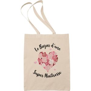 SAC SHOPPING Tote Bag Femme - Cadeau Maitresse Bazar D'Une Supe