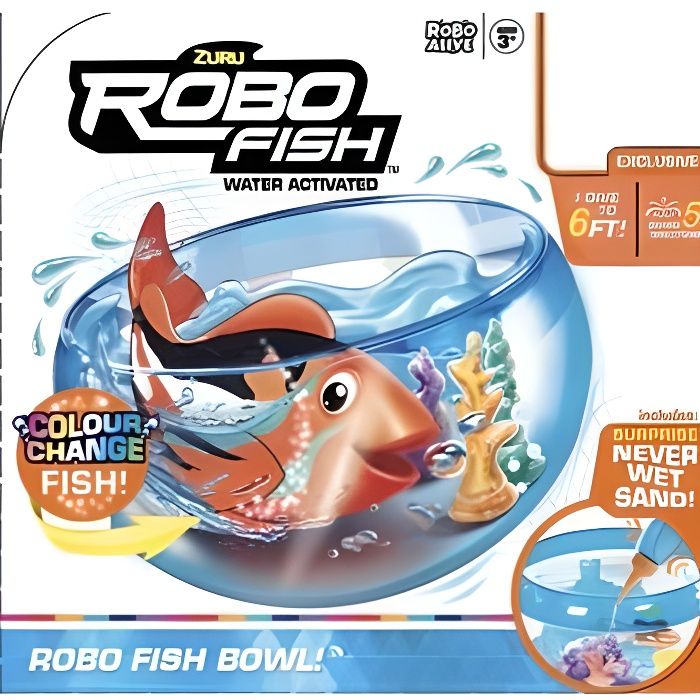 Poisson robot nageur activé dans l'eau, jouet poisson robot nageur pour  chat/chien/enfants avec lumière 