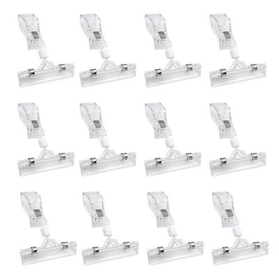 Lot De 50 Porte-Étiquettes Rotatifs 360° – Clips Double Usage – Plastique Transparent PS