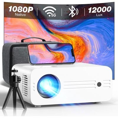 HIPPUS Mini Proiettore 4K/1080P Con Android TV 11.0 – Correzione Trapezoidale Automatica, WiFi 5G, Bluetooth 5.0, Rotazione 180°
