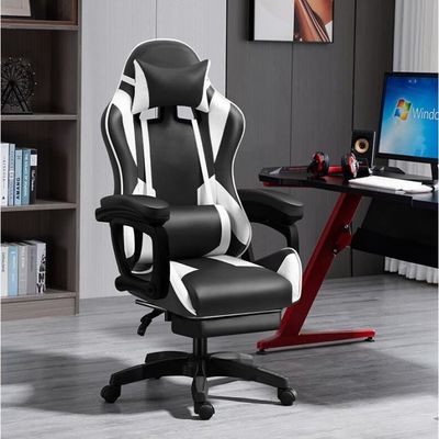 Fauteuil Gaming Ergonomique - Dossier Haut, Appui-Tête Réglable - Gris - À Monter