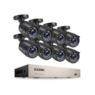 ZOSI 4K PoE Kit Caméra de Surveillance, 12pcs 8MP Caméra