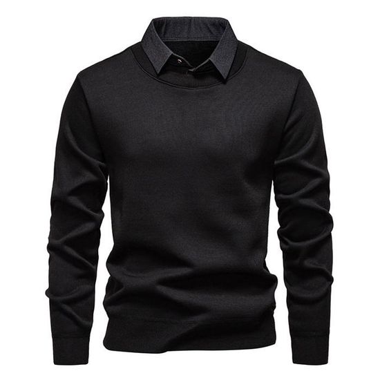 Pull Avec Col Chemise Pour Homme - Livraison Offerte - -boutique
