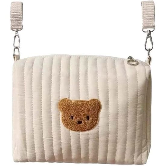 Sacs à Langer Portables Universels Pour Bébé, Sacs à Langer Pour Nouveau-nés Mini-Sacs à Couches Organisateur De Maman Fermeture à Glissière à Une épaule Broderie Sac Pour Maman à Imprimé Ours