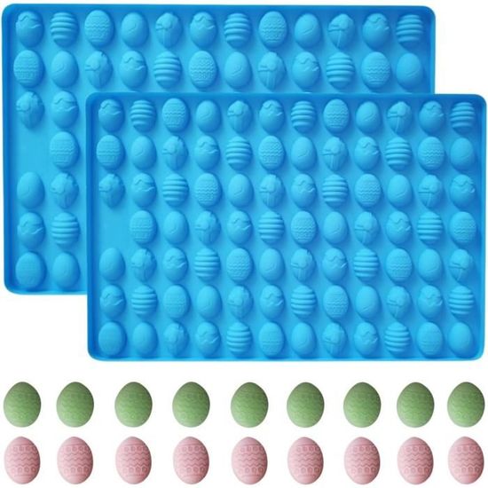 Lot De 3 Moules à Oeufs De Pâques EDUEE – Silicone Alimentaire 7x5 Cm