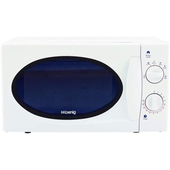 Four Micro-ondes Compact H.Koenig VIO2 - 20L, 700W, Numérique - 6 Niveaux, Décongélation, Minuterie 60min - Noir Miroir