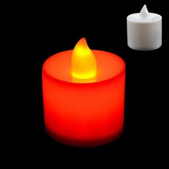 24pcs Bougie LED Rouge Fonctionne Vacillante Lumière Pour La Décoration Fête De Noël Mariage