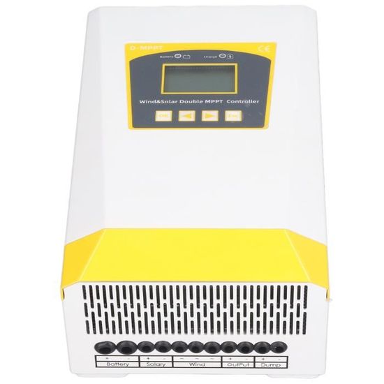 Contrôleur Hybride Solaire éolien 1200W - PWM, 12V/24V, écran LCD - Pour Panneaux Solaires 600W Et éolienne 600W
