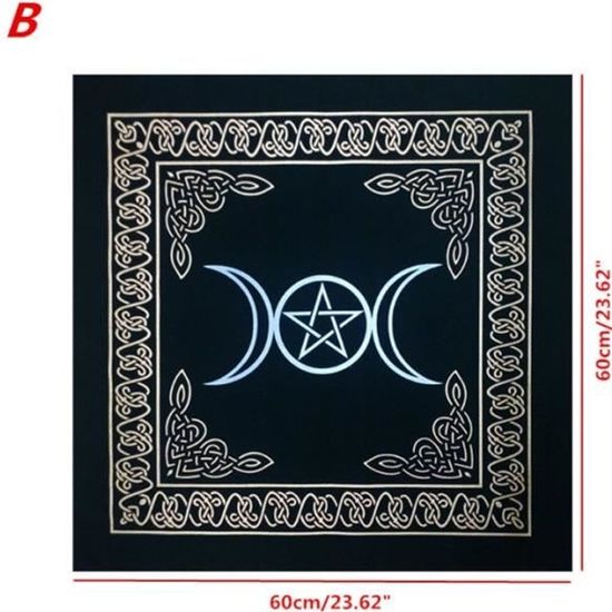 Tapis de tarot et voyance pentacle triple lune – Esoterique Paris