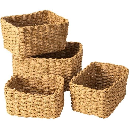 Panier De Marché Bolga Tissé Main Ghana - Taille L, Couleur Naturelle Et Minuit, Poignée Rouge