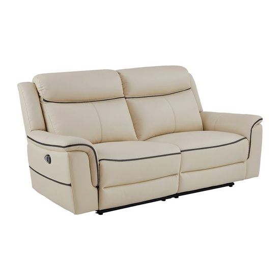 Lot De 2 Canapés Cuir Blanc Italsofa (2 Places + 3 Places) Avec Relax - Occasion
