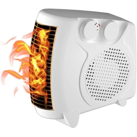 Radiateur soufflant électrique - FUXTEC FX-EH2 2000W - thermostat mécanique - IP24 chauffage 60m2 - atelier ou garage - Gamm vert
