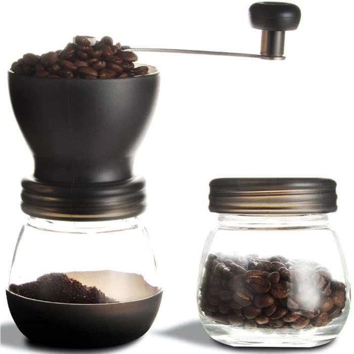 Moulin à Café Manuel – Moulin à Café Conique Avec Manivelle, Paramètres Portables Et Réglables Pour Mouture Fine à Grossière – Idéal Pour Le Camping Ou Les Voyages