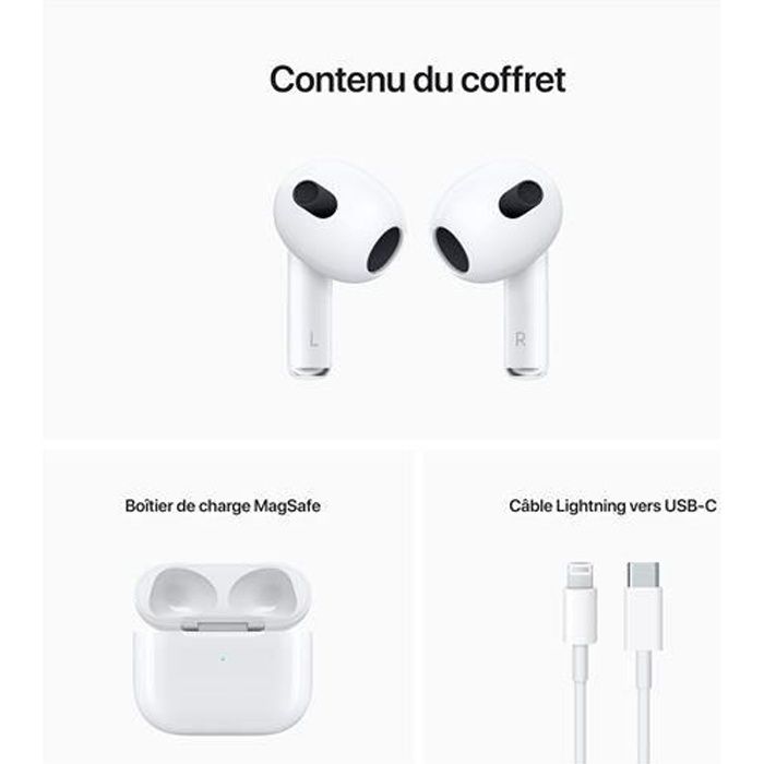 Ecouteurs intra-auriculaires Air Pods 3e génération avec boîtier MagSafe