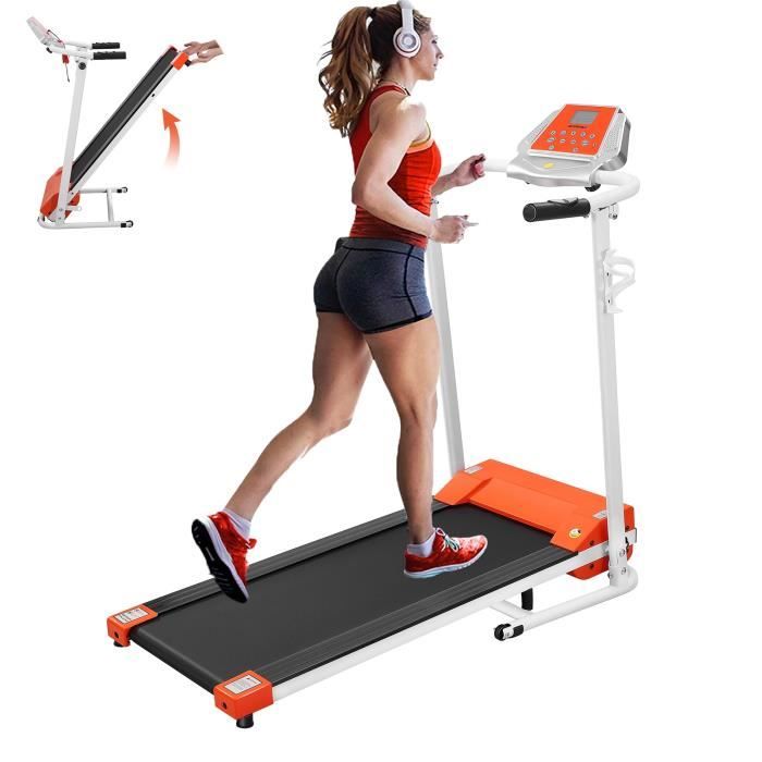 Tapis de course electrique pliable 10km-h - Blanc