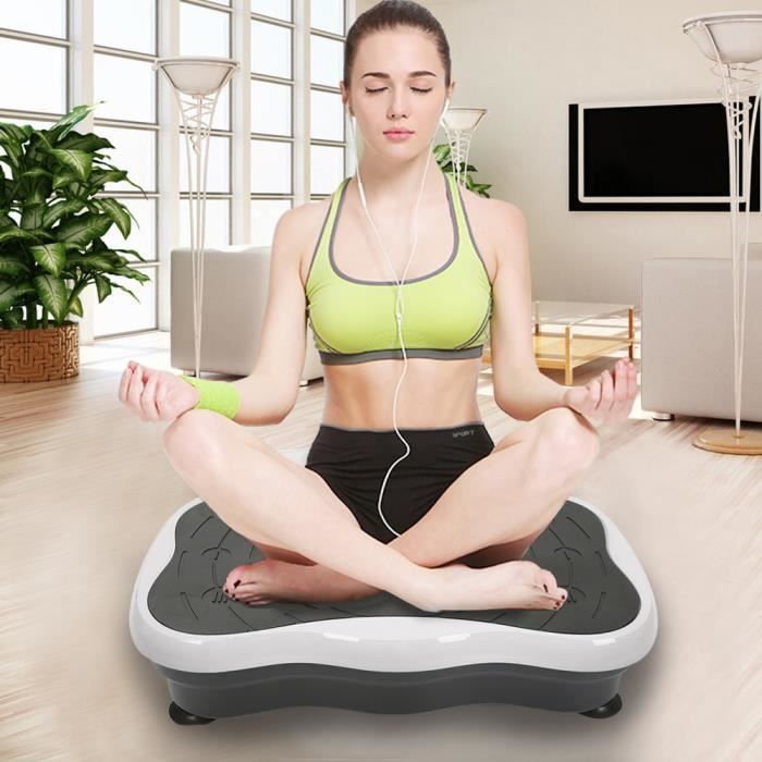 Plateforme vibrante oscillante Mixte Plate - avec USB haut-parleur - vibrations de fitness - Noir/Blanc