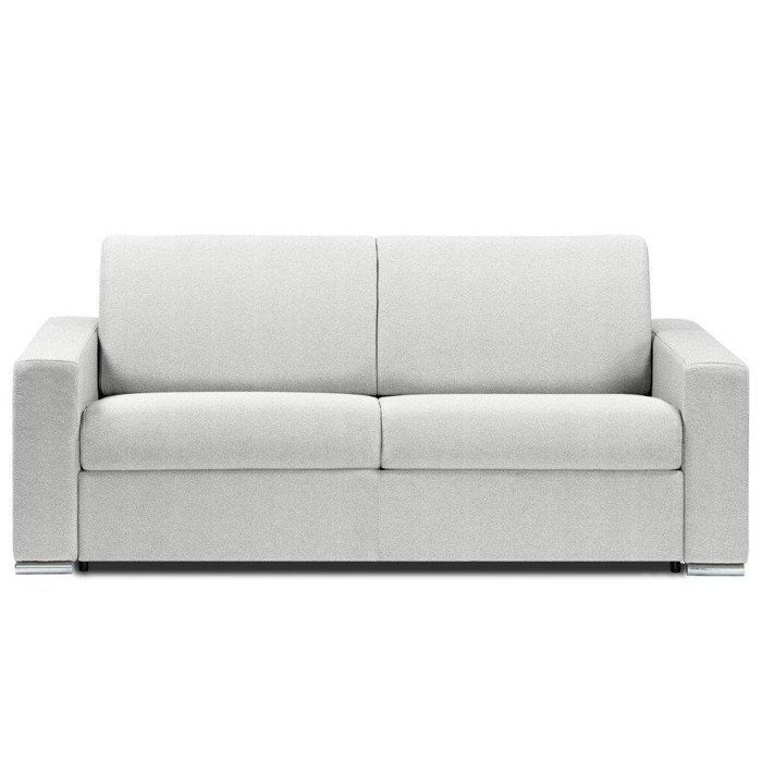 Canapé lit DREAMER RAPIDO sommier lattes 140cm matelas 16cm polyuréthane blanc blanc cuir recyclé Inside75