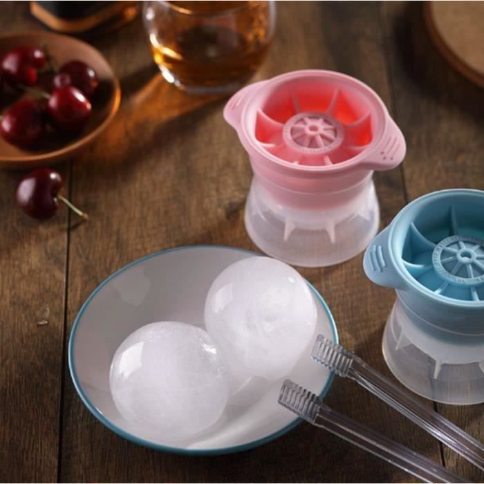 Lot de 4 Moule à boule glacée Jumbo Glaçons Boule à glace en silicone de qualité alimentaire Gadget pour whisky Bacs à glaçons