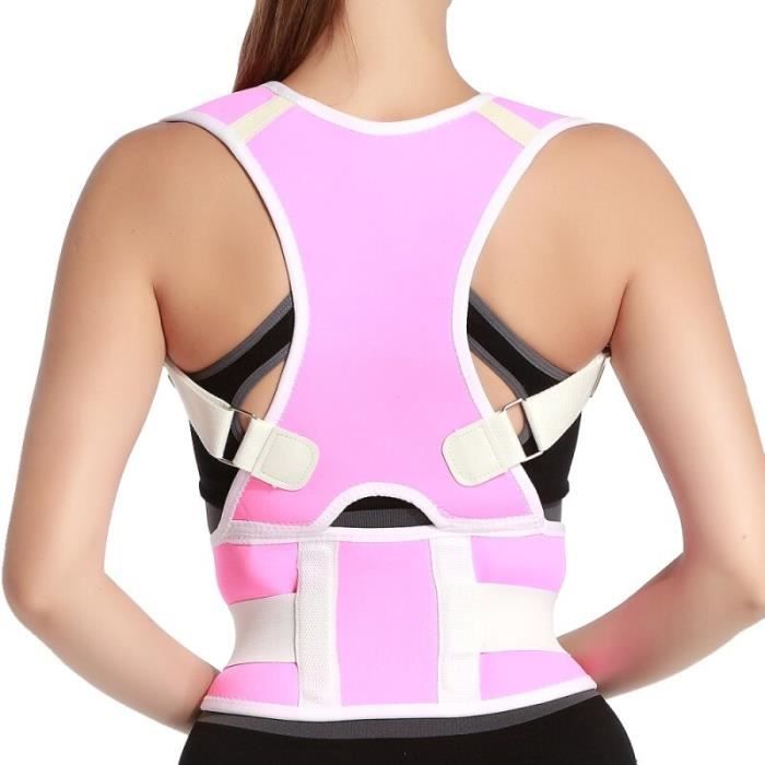 CEINTURE LOMBAIRE,Correcteur de Posture arrière réglable multicolore colonne vertébrale dos épaule soutien lombaire - Type pink-S