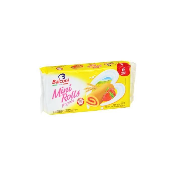 Gâteaux mini rolls à la fraise Balconi x6 - 30g