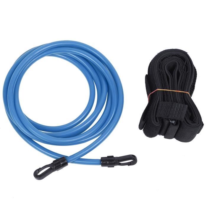 300cm Corde élastique équipement de formation de résistance de kit de ceinture de natation pour enfants adultes(Bleu)-GOL