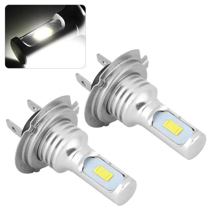 Dioche Ampoule antibrouillard 2Pcs 80W 6000K H7 LED Feux de Brouillard de Voiture Lampe Blanc Universel 12-24V