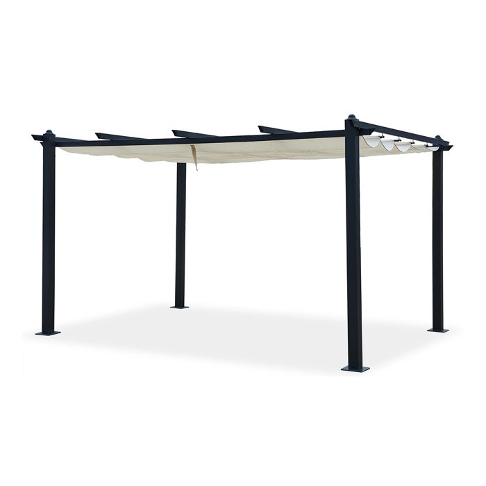 NILA - Pergola auto-portée 12m² structure aluminium et toile polyester