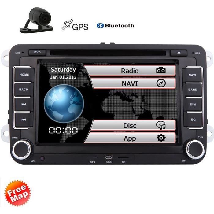 EINCAR AUTORADIO 7- Wince Car Radio Player GPS pour Volkswagen pour Skoda Pour Passat pleine navigation tactile de l'écran avec le