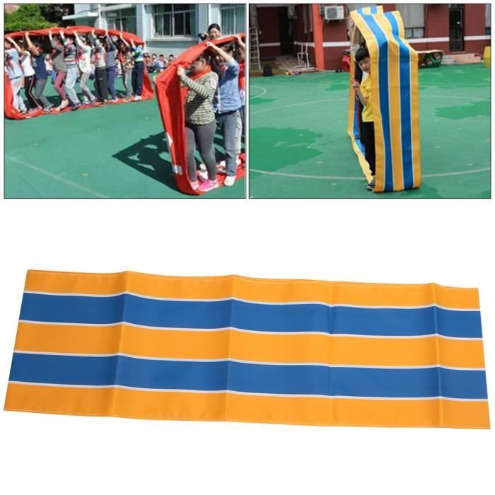 Tissu Oxford Jeux de travail d'équipe Activité de groupe Tapis de course amusant pour enfants adultes (bleu jaune 6 m)