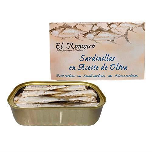 Sardines à l'huile d'olive (16/20 pièces) de 125 grammes (RR125) - El Ronqueo - Confiture gourmande fabriquée à Barbate (Espagne)