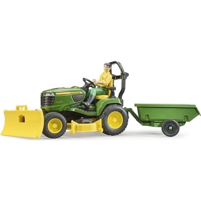 BRUDER Coffret bworld John Deere tracteur à gazon avec remorque - Pour enfant Garçon
