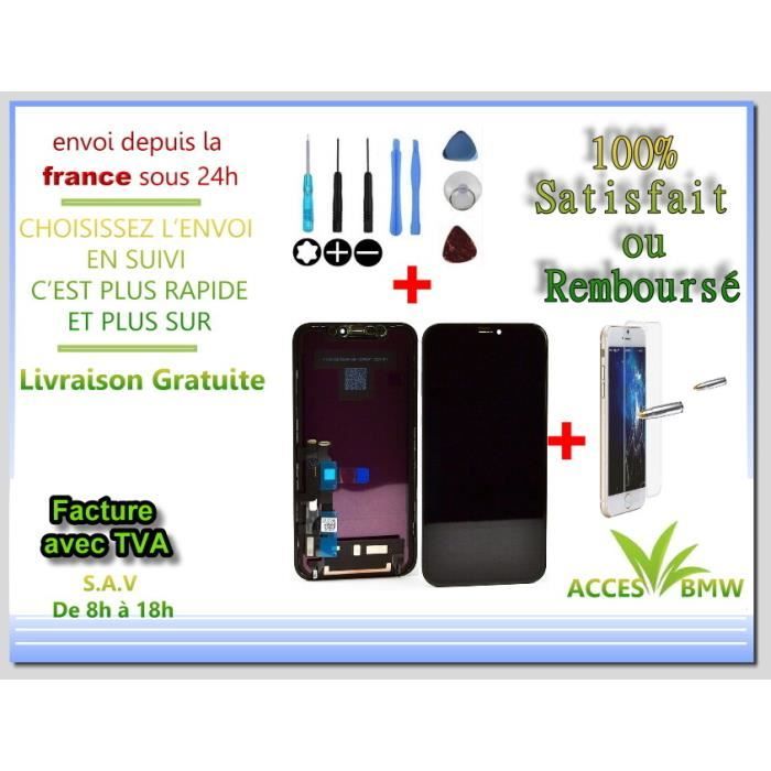 Ecran LCD & Vitre Tactile Complet Pour iPhone XR A2105 A1984 Noir + Outils et Film Offert