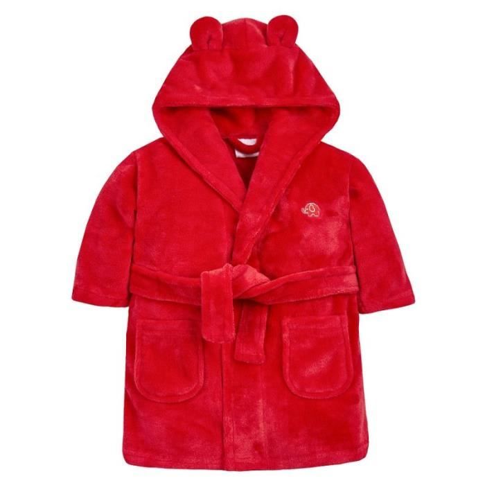 Robe de chambre bébé Noël peignoir polaire rouge garçon fille 18-24 mois