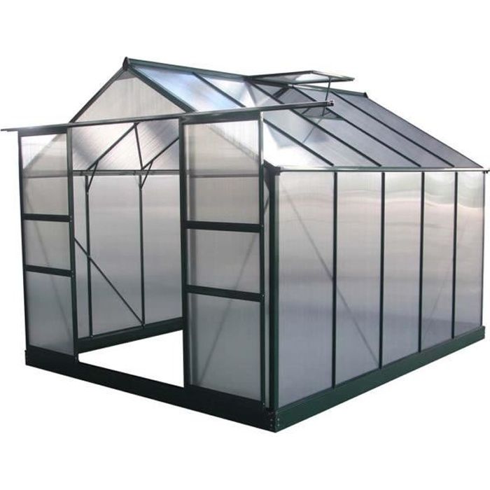 Serre jardin polycarbonate -Dahlia- Vert Sapin 7,67 m²