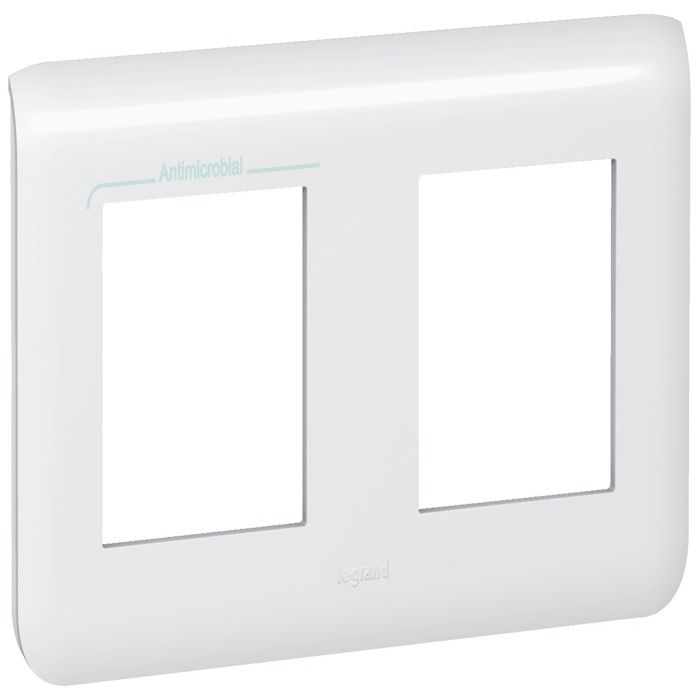 LEGRAND Plaque finition 2x2 modules Mosaic blanc - Horizontal
