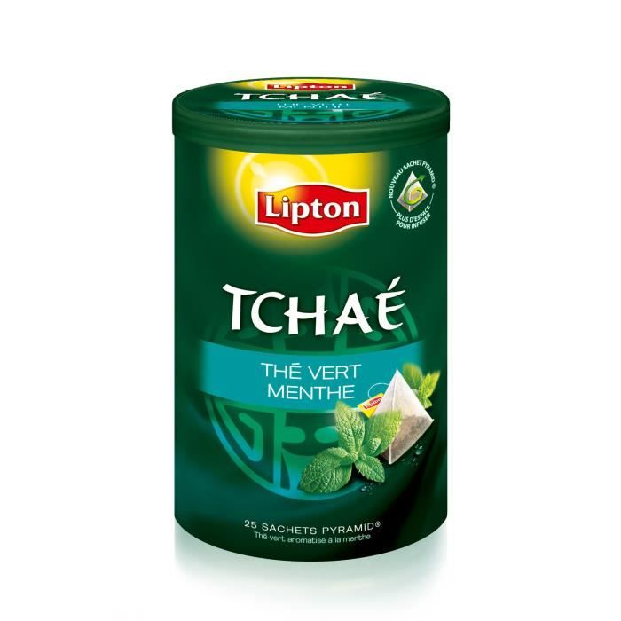 LIPTON Tchaé Thé vert Menthe - 25 sachets - 50g