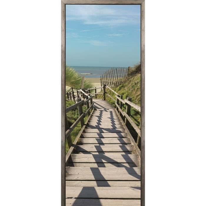 Sticker Adhésif de porte Ondoor- Vers le sable - 204 x 83 cm