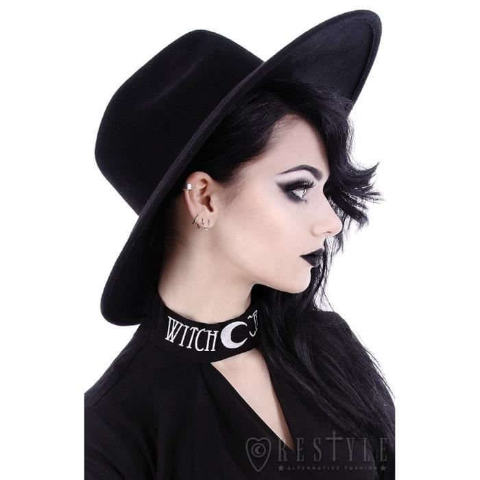 Chapeau gothique type sorcière S Noir