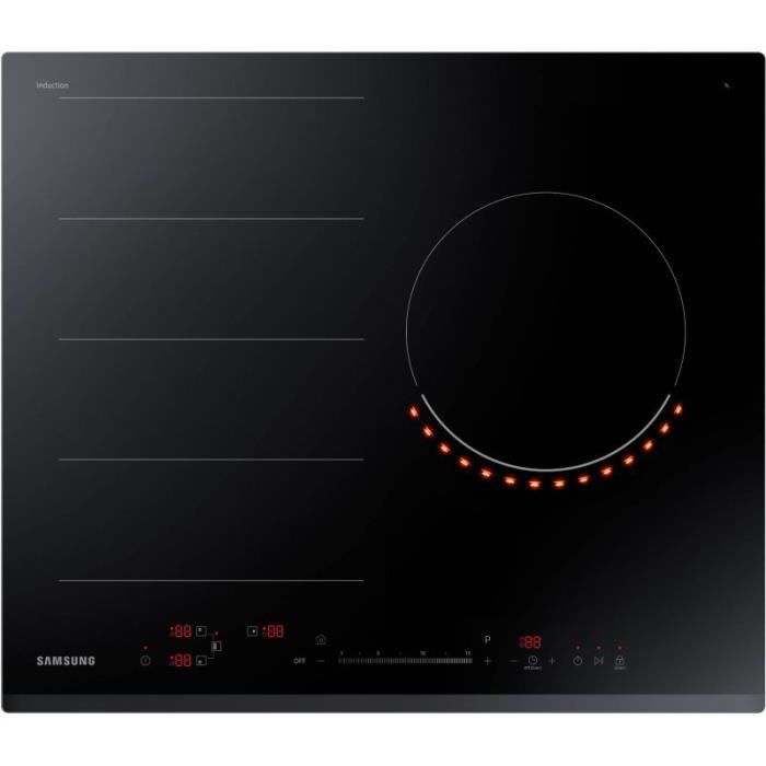 SAMSUNG Plaque de Cuisson Induction 3 Foyers Technologie Virtual Flame 52 Noir