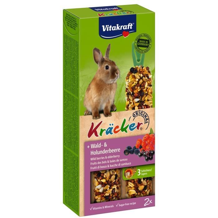 VITAKRAFT Kräcker Fruits des sois et baies de Sureau P/2 - Pour lapin nain