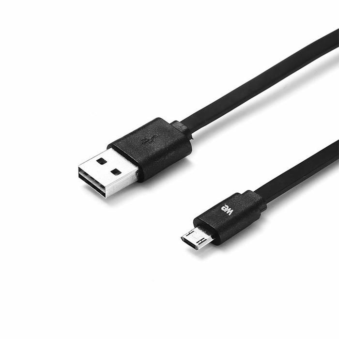 WE WEUSBMICROPLREV100N, 1 m, USB A, Micro-USB B, 2.0, Noir