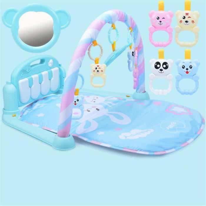 QQ42805-Tapis Musical d'Éveil et d'Activité Piano pour Bébé Aire de Jeu dès la Naissance bleu