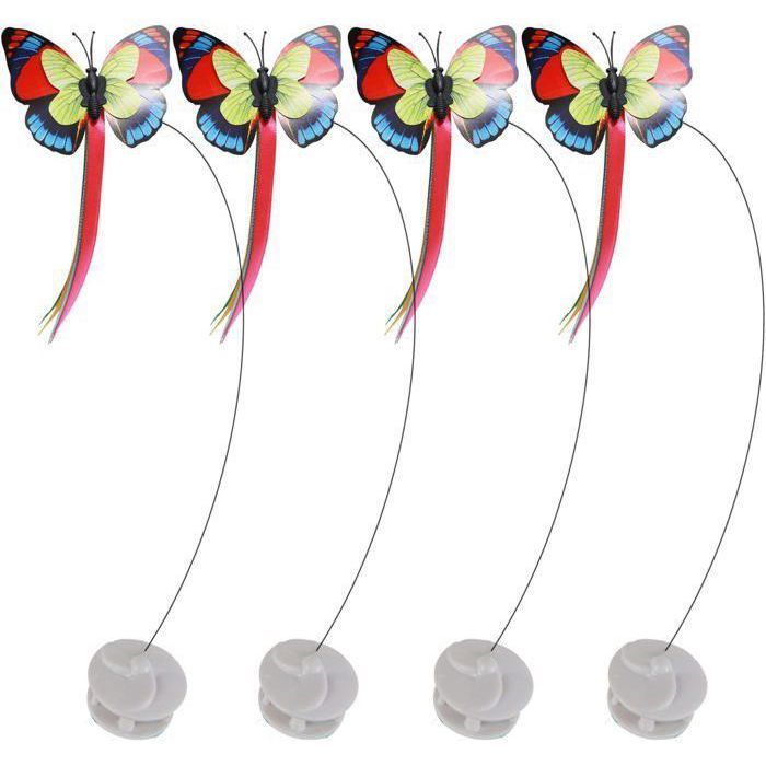 Comparer les prix de Jouet Interactif pour Chat avec Papillon Rotatif électrique pour Animaux Domestique (Baguette de Remplacement*4)