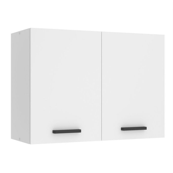 Meuble haut cuisine - BELINI - SG80 - 2 Portes - Blanc mat - Montage facile