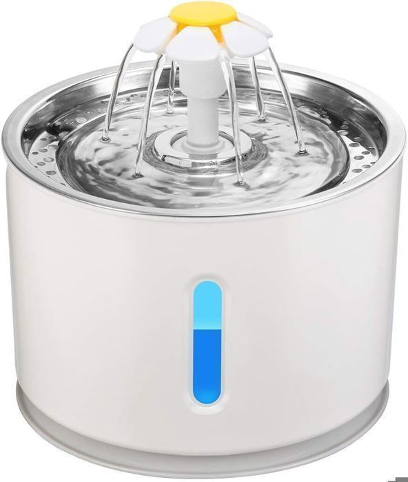 Comparer les prix de 2,4 litres pour Chat et Chien Distributeur d'eau pour Animaux de Compagnie, Fontaine à Eau USB en Acier Inoxydable avec câble USB