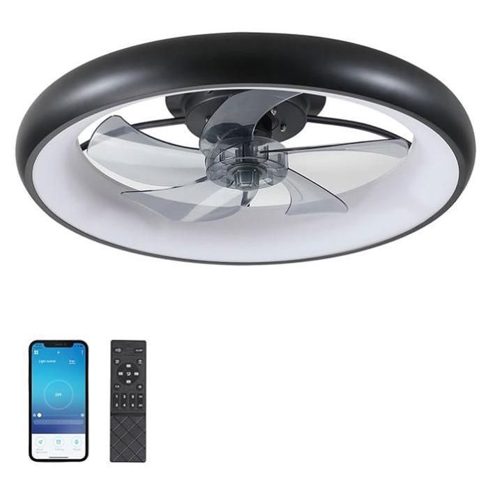 Plafonnier Ventilateur 3 en 1 - Lumière LED & Ventilation Silencieuse - No Brand